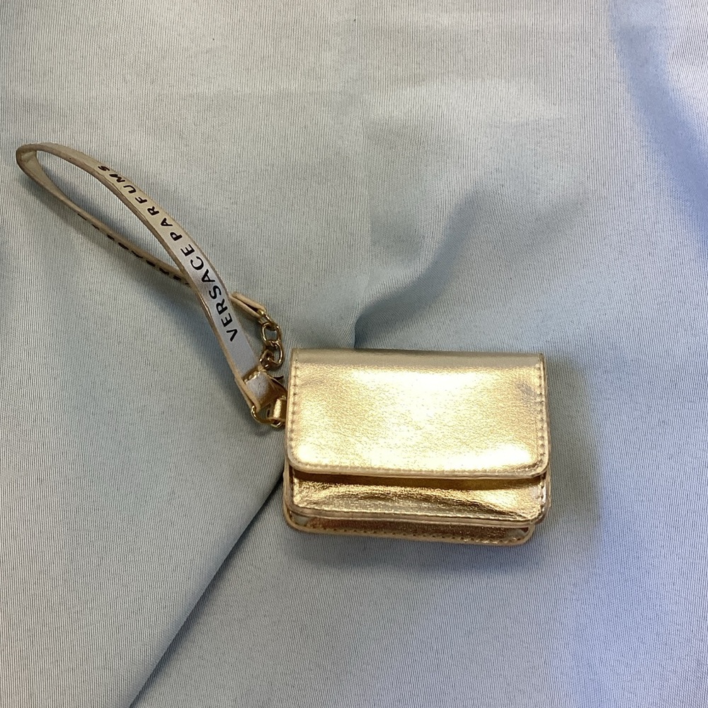 Versace Metallic Gold Mini Wristlet